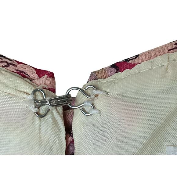 Anna Sui Size 4 Silk Pink Floral Sleeveless Tiered Ruffle Dress Boho Party” - Picture 7 of 13